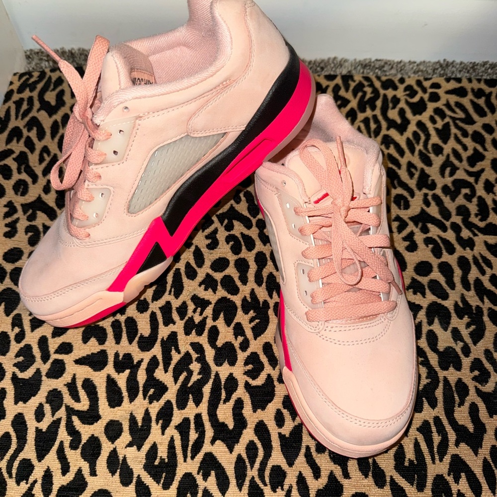 Jordan Pink and Black Athletic Shoes